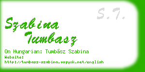 szabina tumbasz business card